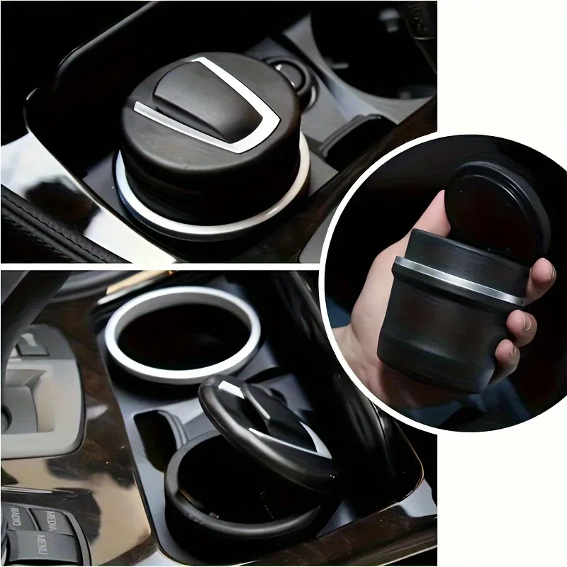 LED 빛을 가진 휴대용 자동차 담배 재떨이 컵 분리형 원터치 오픈 차량 재떨이 홀더 BMW 용 재떨이 자동