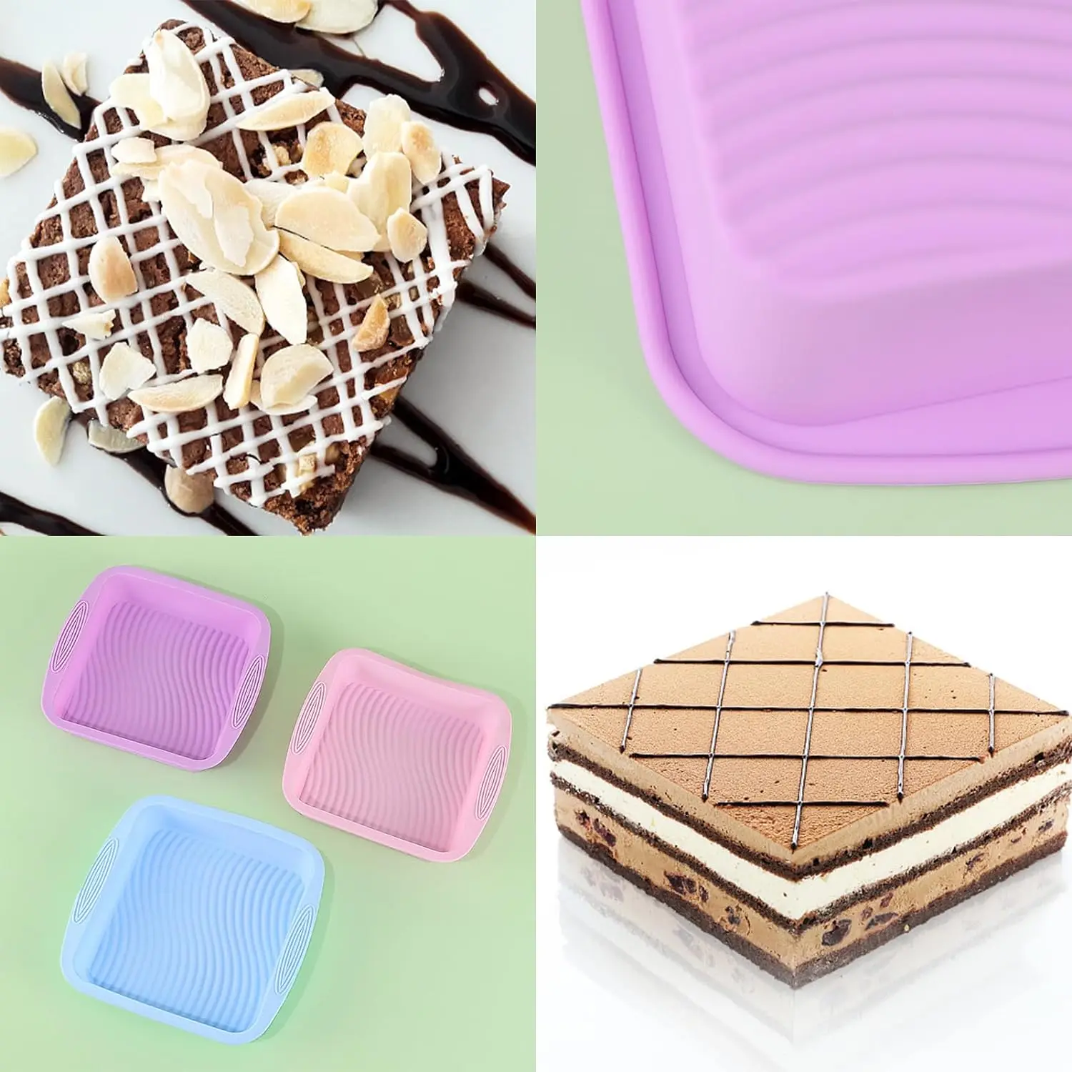 Square Cake Pan Toast Pan Bread Silicone Baking Forms 24CM cake mold baking pan