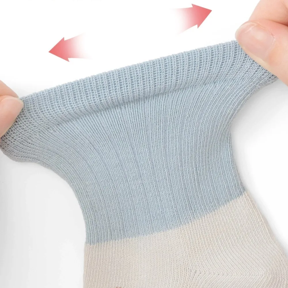 5Pairs Casual Cute Knit Floor Socks, Soft Comfortable Breathable Cotton Socks For Toddler Walking Baby Boys And Girls