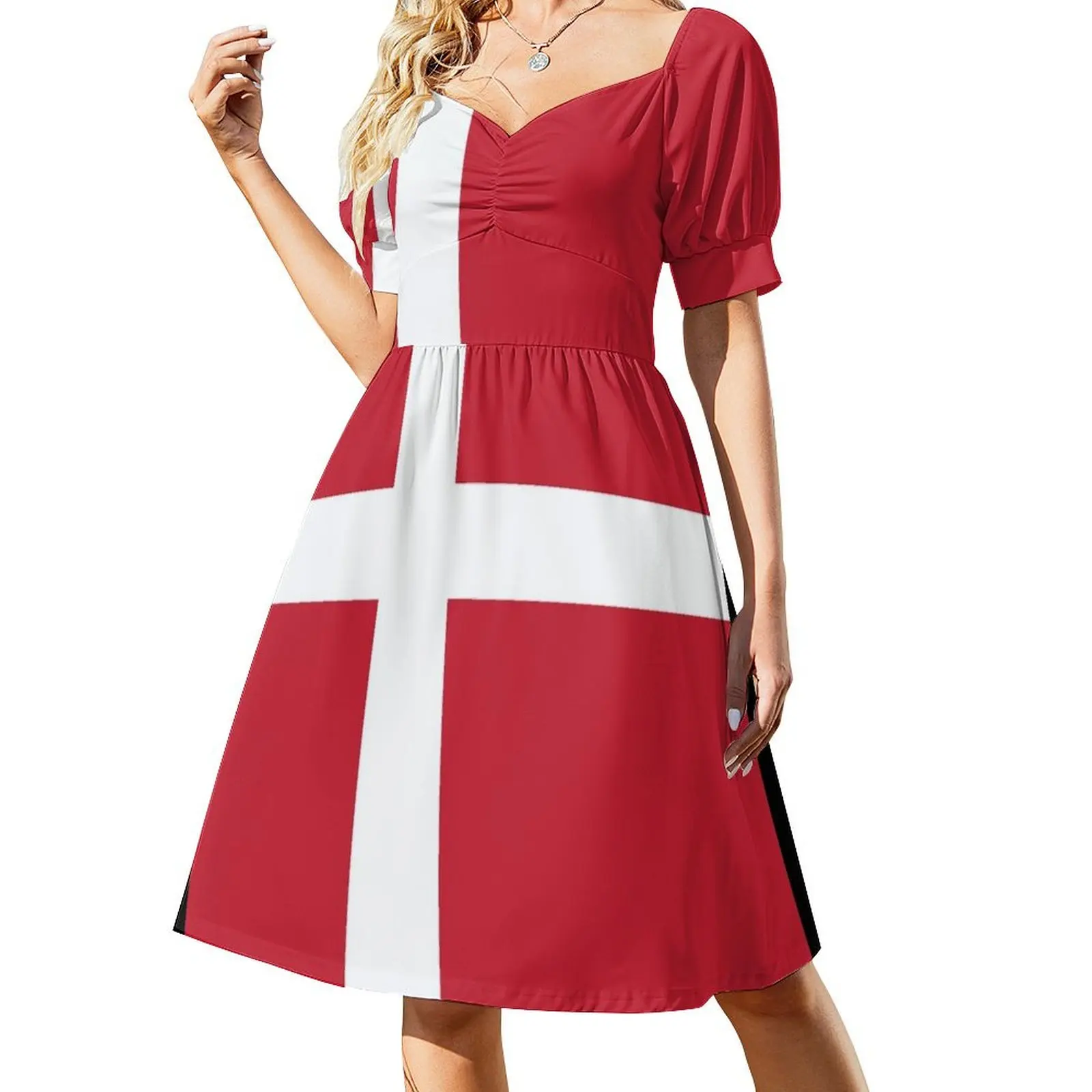 thumbnail image 1 of Bandera de Dinamarca (Dannebrog) Vestido de manga corta Conjuntos elegantes para mujer Vestido de mujer Vestido, 1 of 7
