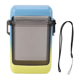 Waterproof Transparent Plastic Cigarette Box Holder with Rope (Yellow)