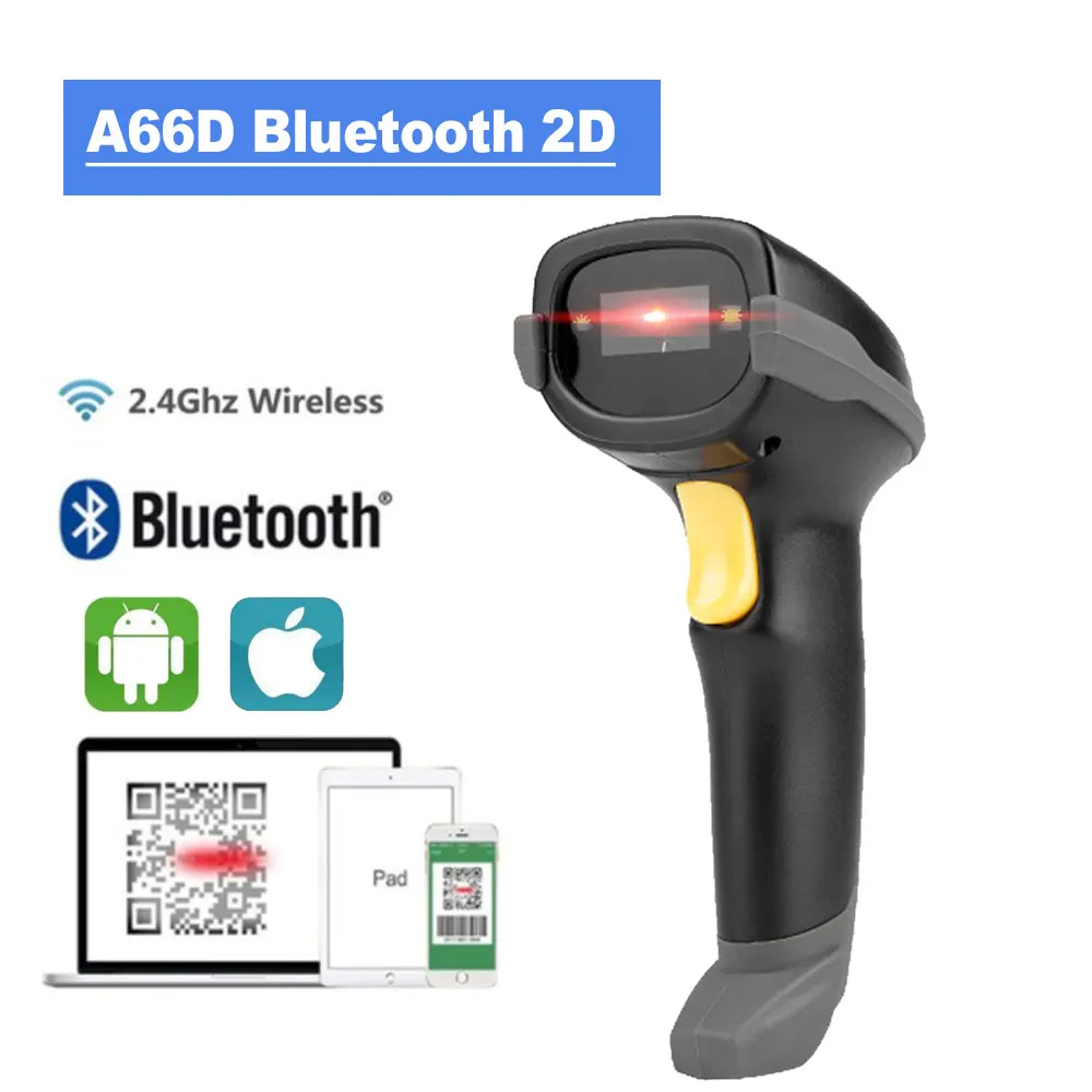 Holyhah A30D Wireless Wired Barcode Scanner Bluetooth Handheld Barcode Reader 1D 2d Laser QR Code Reader Desktop Scanner