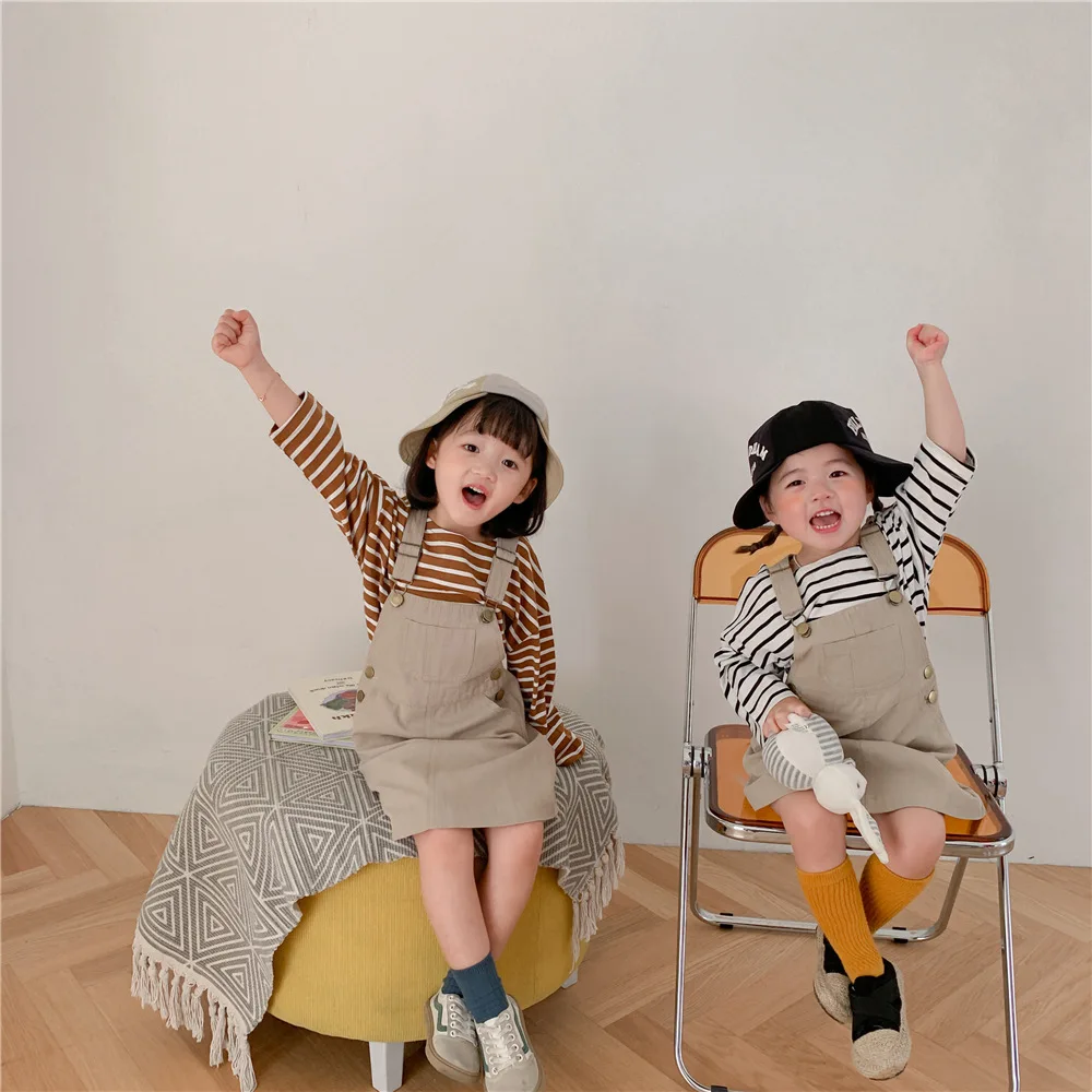 boy kid suit 1369B Children Clothes Striped T Shirt Solid Color Pants 2022 Spring Children's Striped Pullover Boy Girl Solid Color Trousers pajamas for newborn girl 