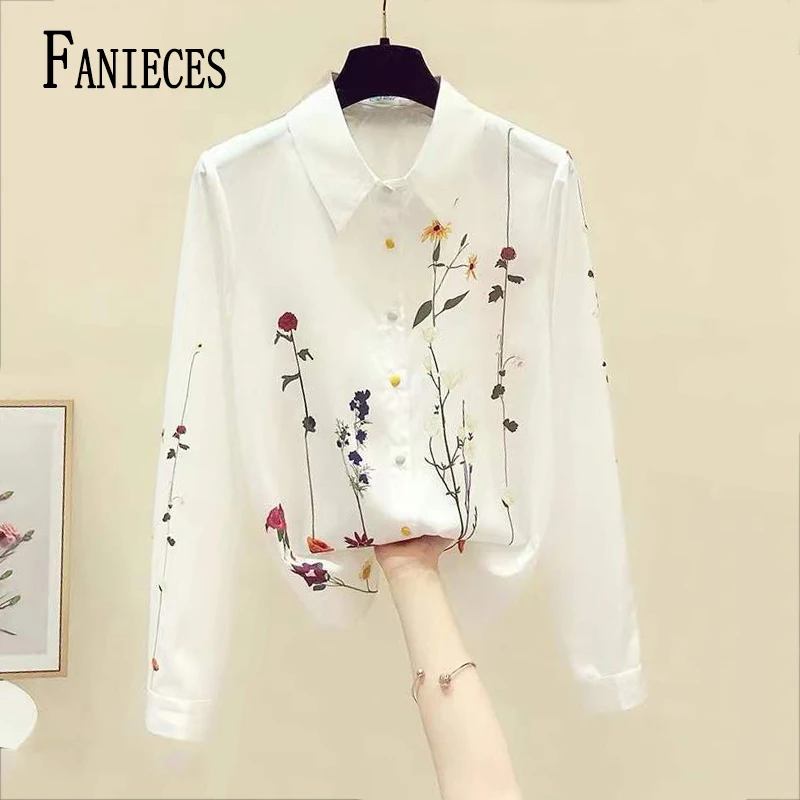 

Женская Повседневная Блузка FANIECES, свободные рубашки на пуговицах с длинным рукавом, женские блузки, топы, уличная одежда, женская блузка 3XL, 6196