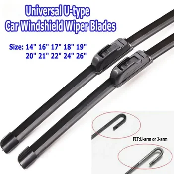 1Pc Car Windshield Wiper Blades U-type Universal Soft Rubber Frameless Bracketless Car Wipers