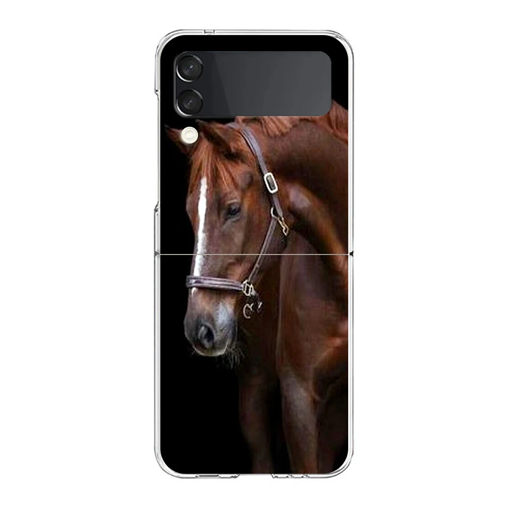 Pferd harte PC-Handy hülle für Samsung Galaxy Z Flip 5 4 3 transparente Abdeckung für Galaxy Z Flip 6 faltbare stoß feste Hülle Capa Tasche – Detail 6