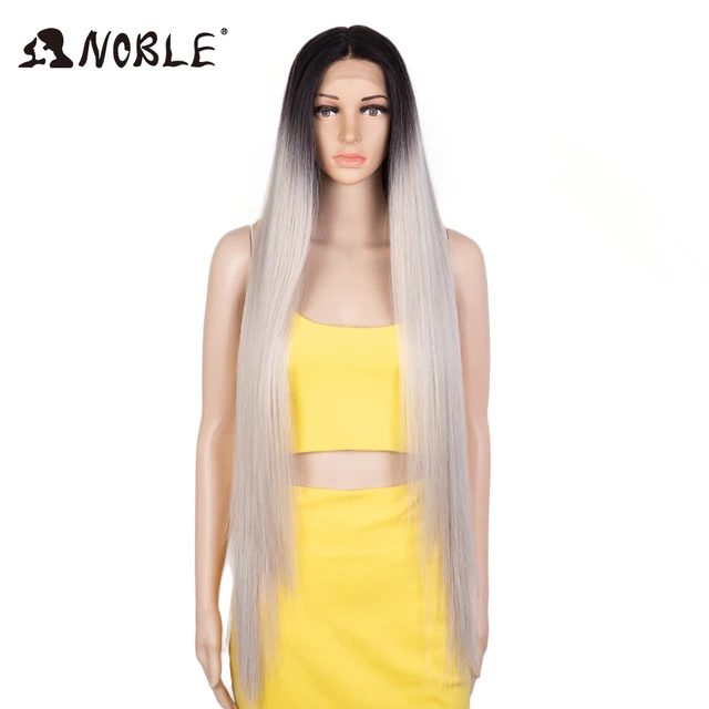 Noble Lace Wigs For Black Women Straight Wig Synthetic Lace Wig 38 Inch Ombre Blonde Lace Wig  Cosplay Synthetic Lace Wig TTHL4-56F-56D