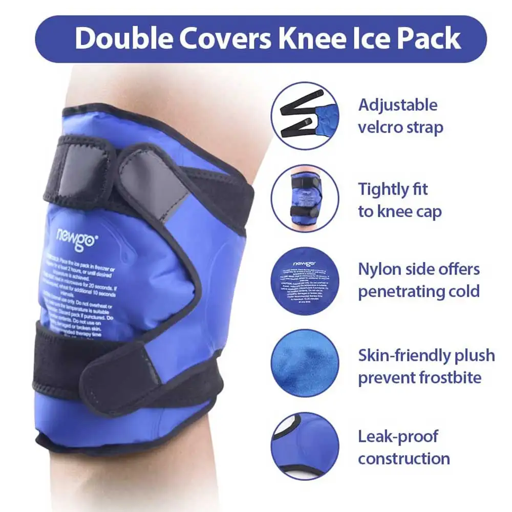  REVIX Bolsa de hielo para aliviar el dolor de rodilla,  envoltura de hielo de gel reutilizable para lesiones en las piernas y bolsa  de hielo REVIX de espalda completa para lesiones