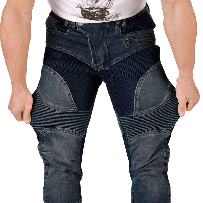 오토바이 청바지 여름 통풍 메쉬 보호 장비 라이딩 투어링 모터바이크 바지 오토바이 오프로드 낙상 방지 청바지