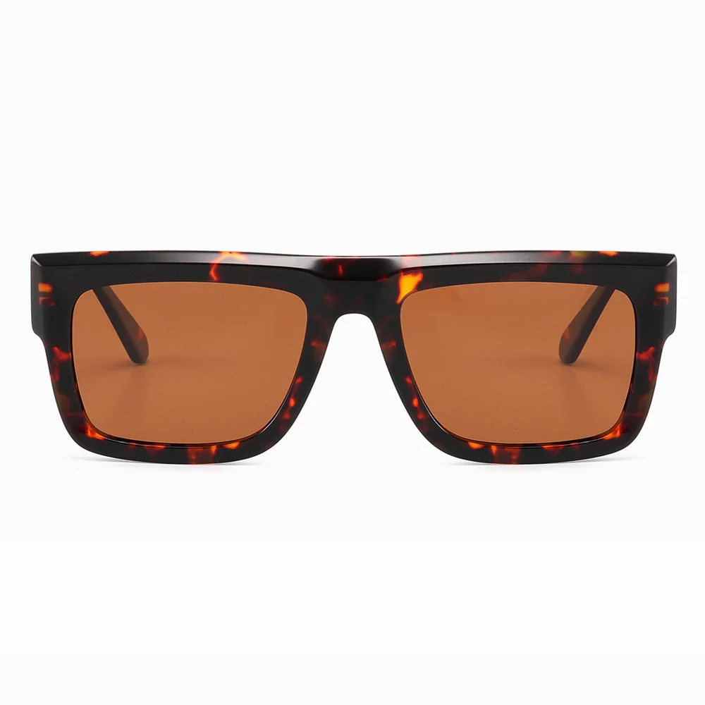 Vintage-Style Thick Rectangle Sunglasses with Clear Lenses
