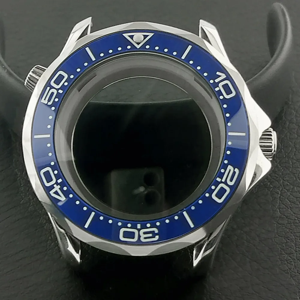 Men's 42mm Mechanical Watch Case with Luminous Dial and Assembled Parts