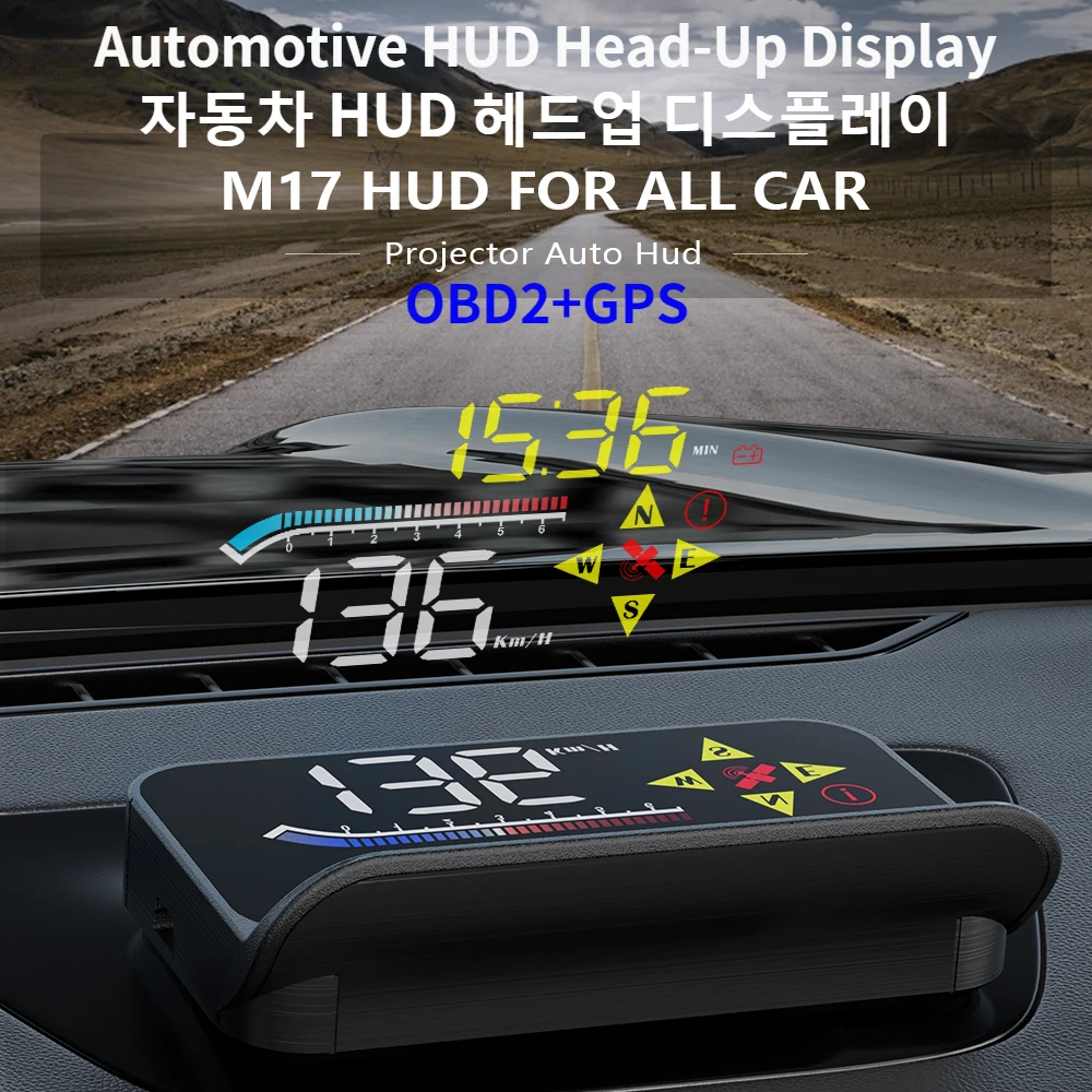 Car Hud Head Up Display Gps Speedometercar Temperature Display Overspeed  Alarm Multifunction Obd Dashboard Projector Hud Display