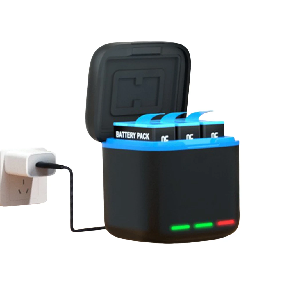 3-Channel Battery Charger 2 SD Slot Battery Charger Station Charging Station for GoPro Go Pro Hero 8 7 6 5 Camera Accessories