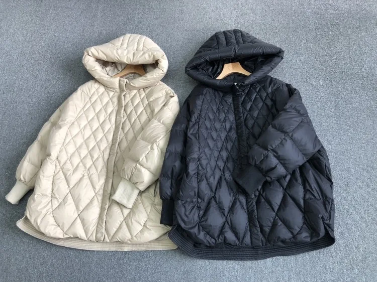 Down Coats Women Coat Mid Length Jackets Hooded Full Sleeve Y2k Streetwear Elegant Splice Jacket Thick Warm Autumn Winter