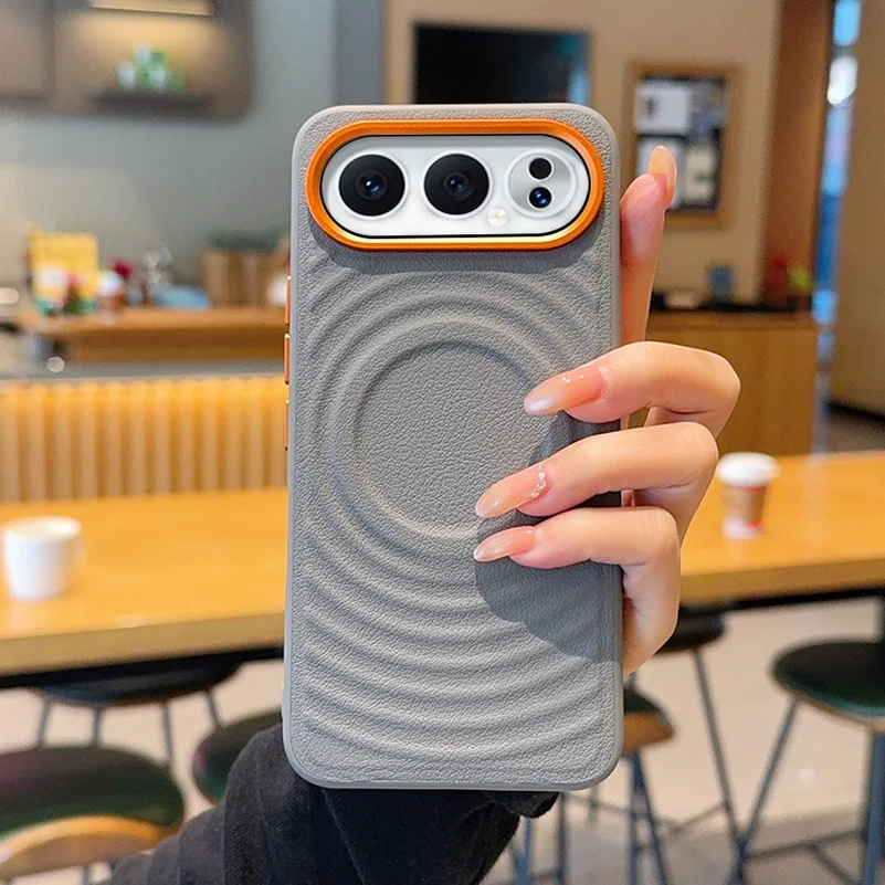 Water Ripple Red Magnetic Lens Ring Phone Case with Camera Protection