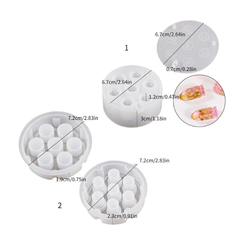7 Hole Head Dices Mold Dices Storgae Box Silicone Molds DIY Crystal Epoxy Resin Mold Digital Game Easy to Release