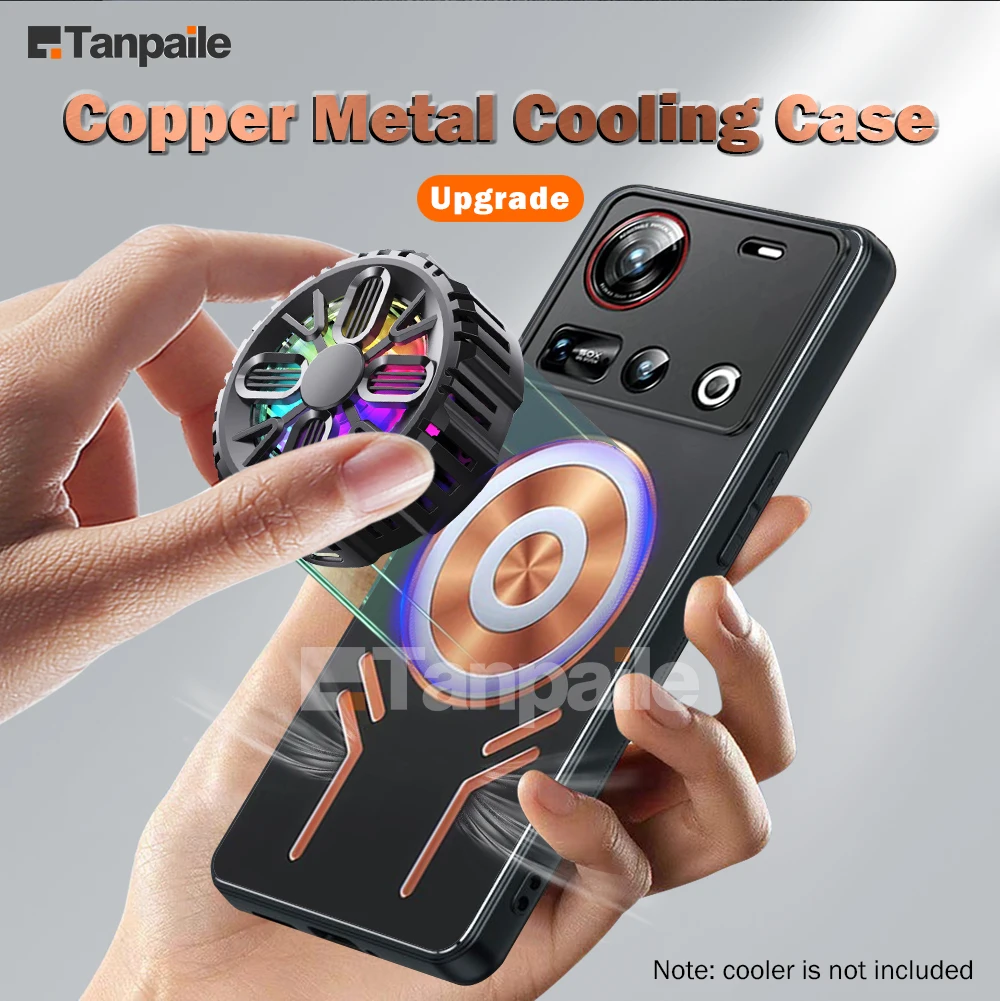 Copper Metal Cooling Case – Shockproof Heat Dissipation Gaming Phone Cover