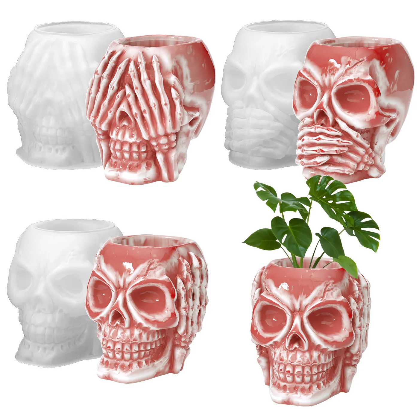 3D черепа, цветочные горшки