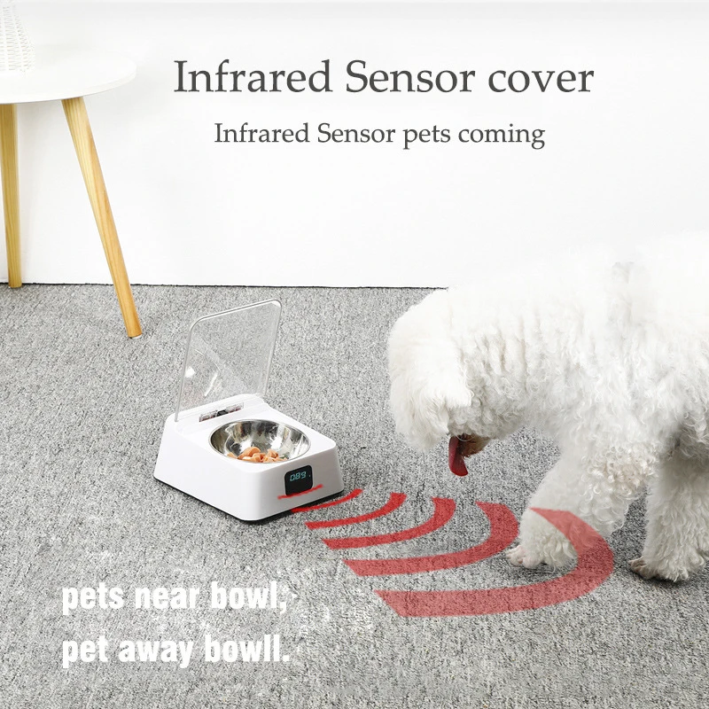 

Automatic Pet Feeder Bowl Infrared Sensor Auto Open Cover Intelligent Feeder Anti-mouse Moisture-proof Dog Cat Food Dispenser