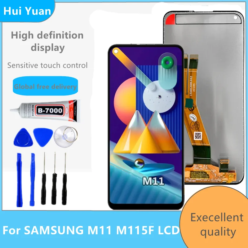 

Original For Samsung Galaxy M11 LCD Display Touch Screen Digitizer Glass Assembly For Samsung M115 M115F M115G/DS lcd with frame