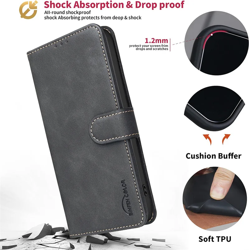 Leather Wallet Flip Phone Case - Stylish and Durable Protection