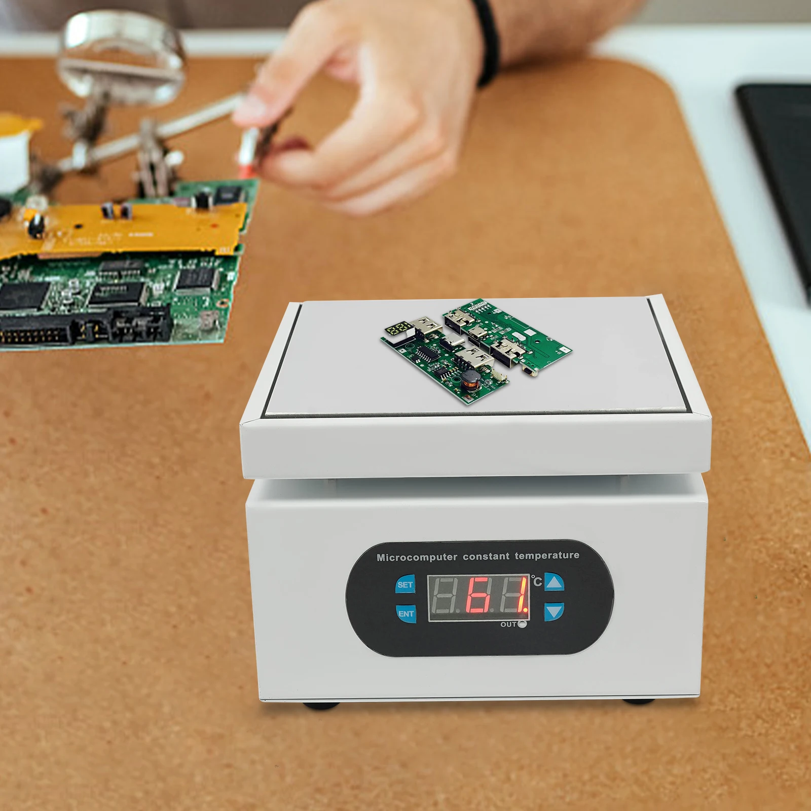 Electric Soldering Hot Plate 350/500/700W Adjustable Electric Soldering Hot Plate Preheating Welder Microcomputer Electric Hot Plate EU/US