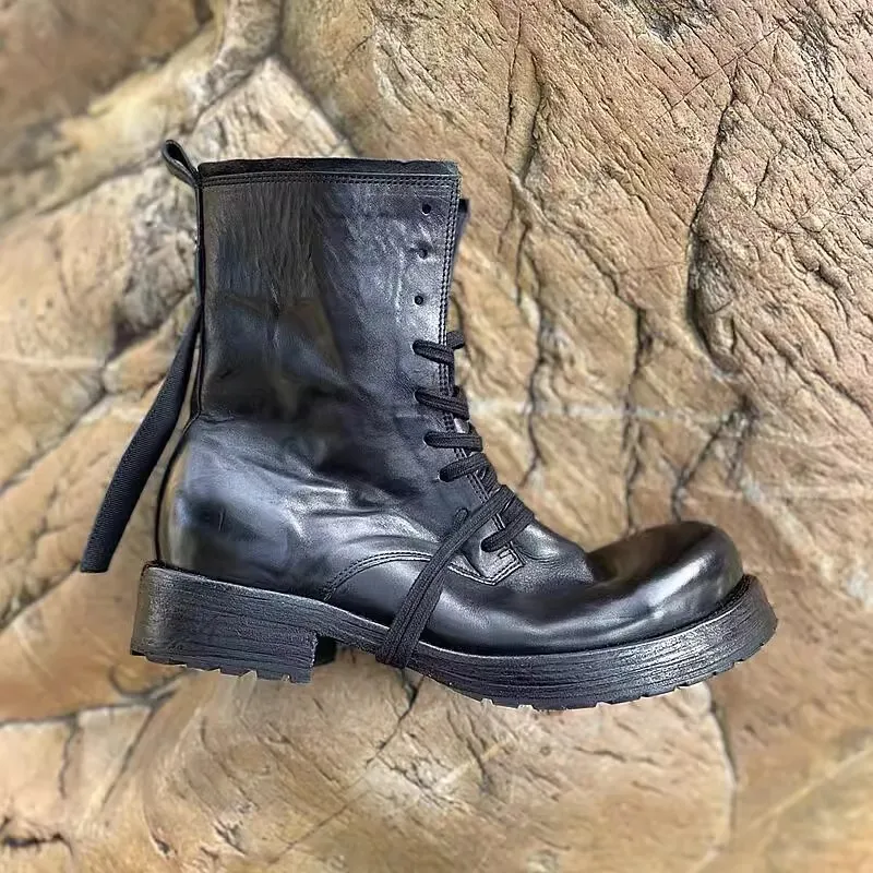 British Style Vintage Horsehide Boots