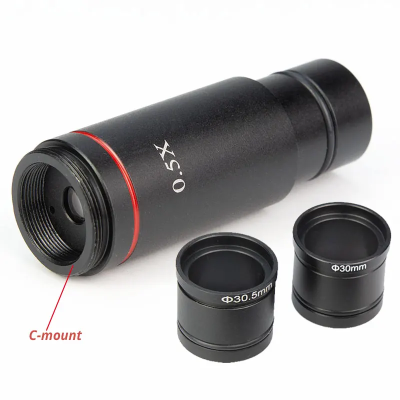 0.5X Mikroskop C-montaj Adaptörü Endüstri Kamerası için Redüksiyon Lensi CCD Dijital Göz Merceği Minifier C Montaj Adaptör Halkası ile