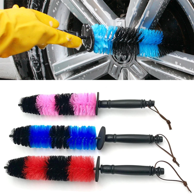 Car Wheel Rim Detailing Brush Long Soft Bristle Tire Wash Brush