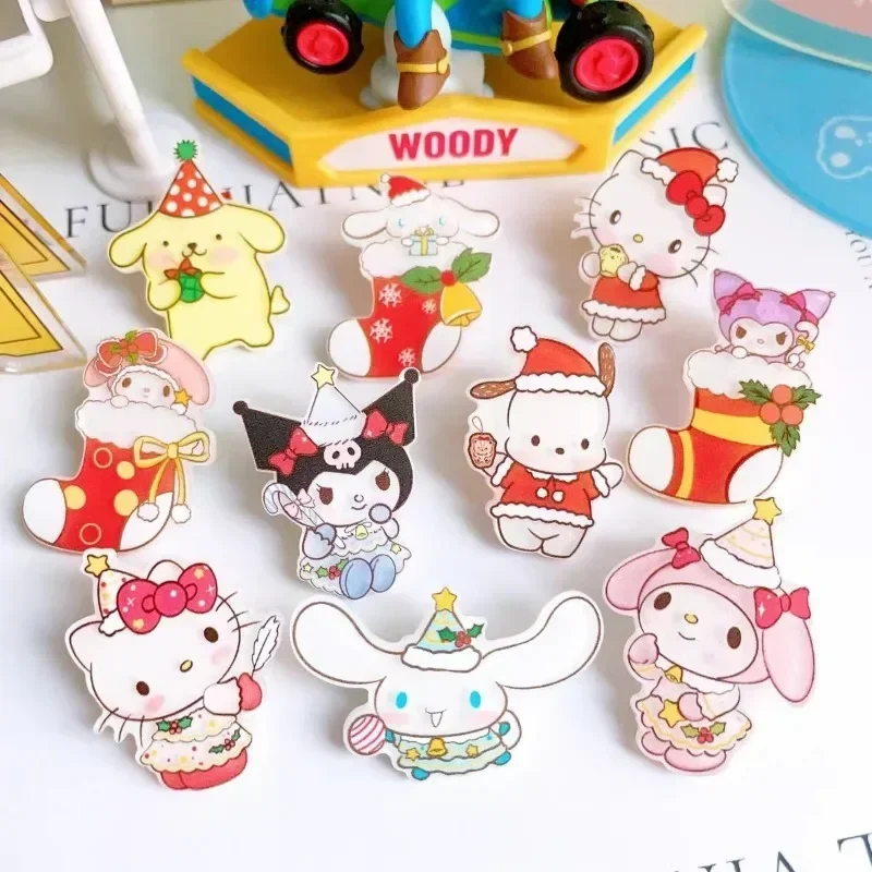 

4CM Anime Sanrio Parts Key Buckle HelloKitty Acrylic Accessories DIY Sheet Kuromi Material Cartoon Stickers Acryli Pendant Parts