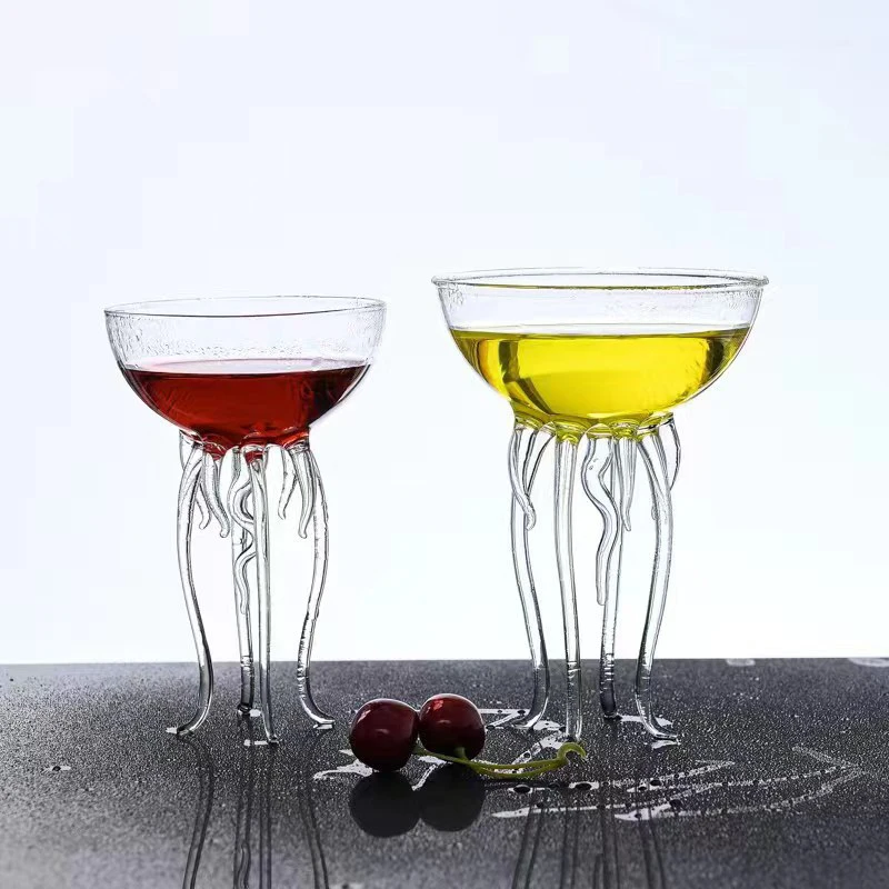 Креативный коктейльный бокал 150 мл, прозрачная чашка для медузы, высокий бокал для сока, Круглый бокал для вина, шампанского, стеклянный бокал для напитков, бара, ресторана