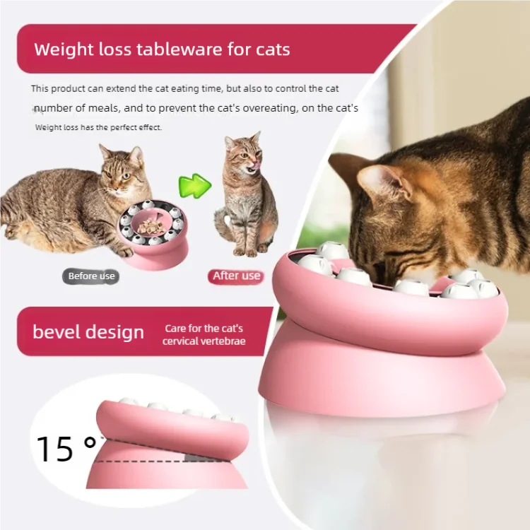 Interactive Cat Slow Feeder Bowl