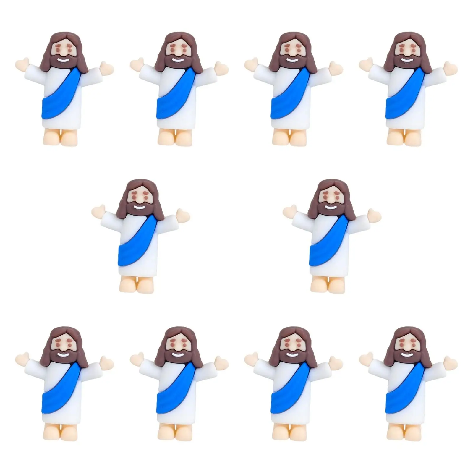 10Pcs Mini Jesus Figurines Small Jesus Toys for Family Shelf Collectibles