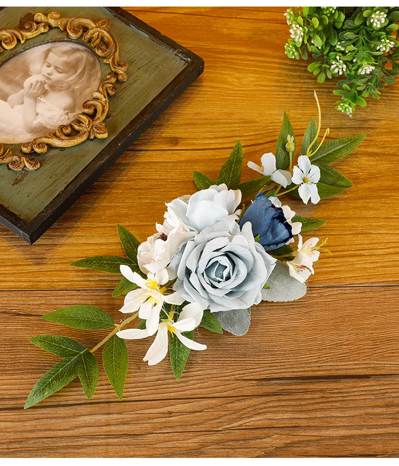 Yannew Vorgefertigter rosa weißer Tortenaufsatz mit Blumen, rustikale Hochzeitstorte, Dekoration für Babyparty, Geburtstagsfeier, Hochzeitszubehör – Detail 15