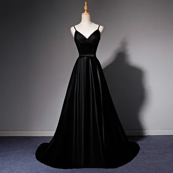2026 New Women's Slimming Banquet Style Evening Dress Fashion Slimming Walk Show Host Tailored Performance Long Dress 1