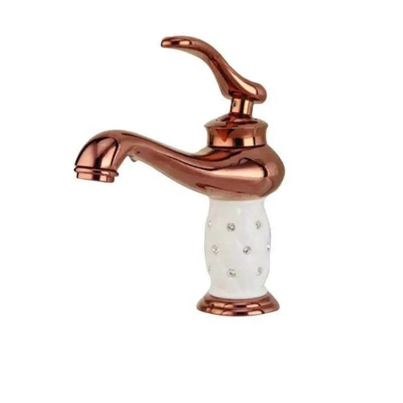 

Европейские смесители для раковины с одной ручкой, смеситель для раковины в ванную комнату, Алмазный смеситель для воды, хромированный латунный Смеситель для горячей и холодной воды