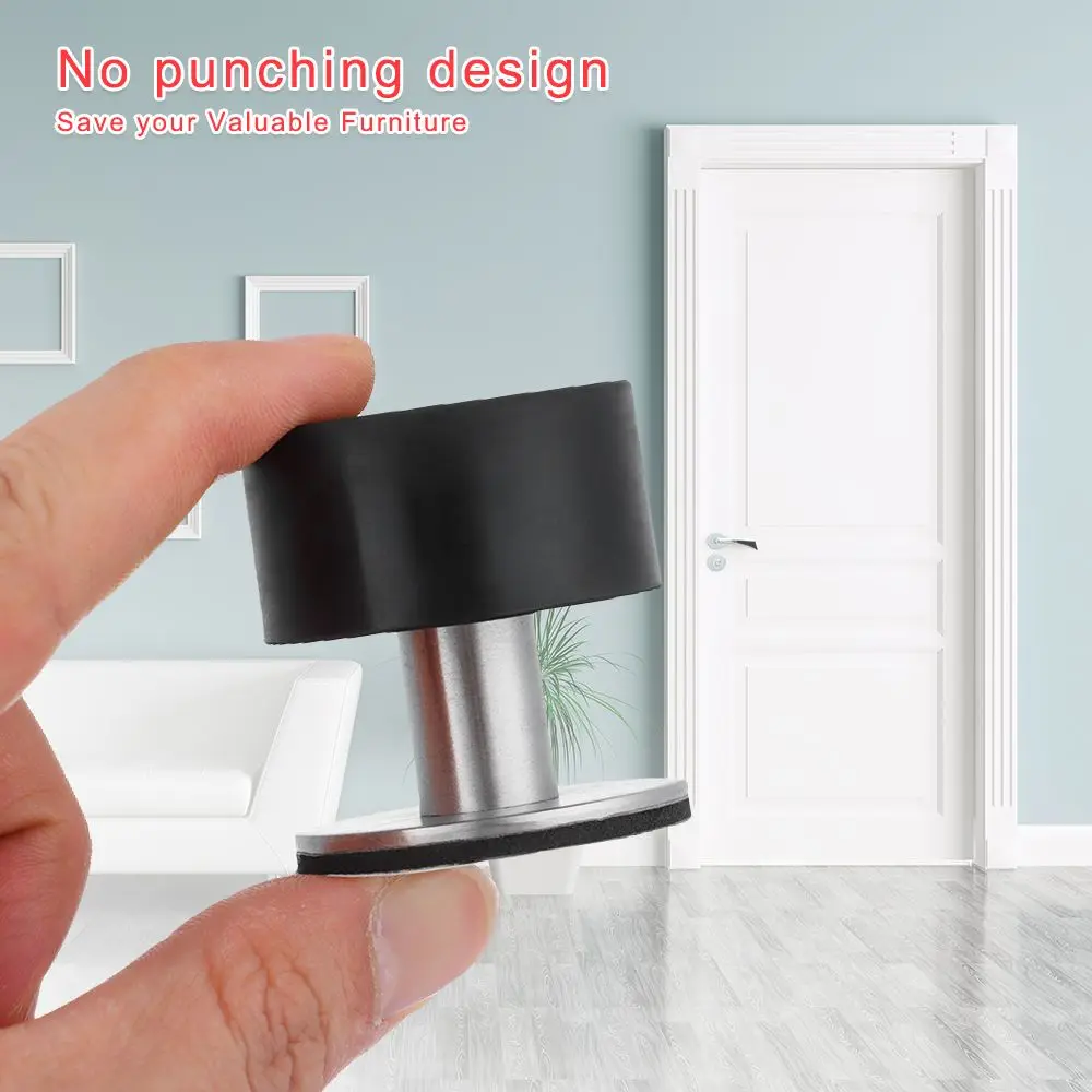 Stainless Steel Self Adhesive Heavy Duty Non Punch Door Stop Rubber Stopper Door Stopper Rubber Floor Protector door stopper