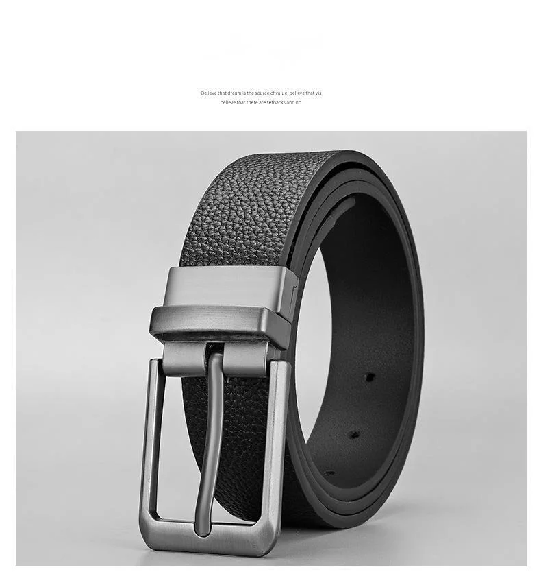 Men's Reversible Leather Belt Double Sided Business Fashion_voghion.com