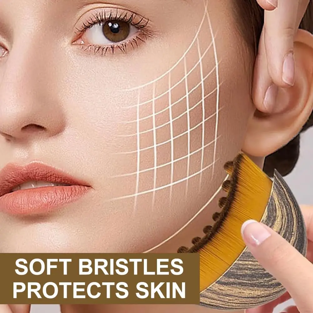 Lymphatic Face Massage Brush -Dry Brushing Contour Tool for Chin/Jawline Sculpting | Ergonomic Precision Grip for Fatigue Relief