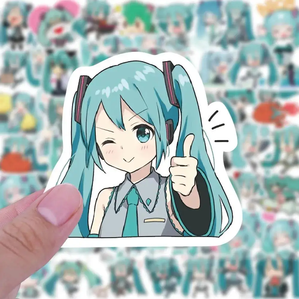 10/65Pcs Kawaii Chibi Hatsune Miku Stickers Pack Anime Luggage