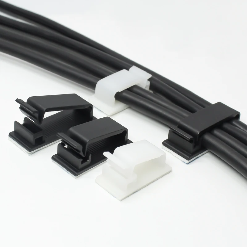 100 PCS 케이블 고정 클립 케이블 클립 3M 접착제 자체 접착 클립 FC-30..