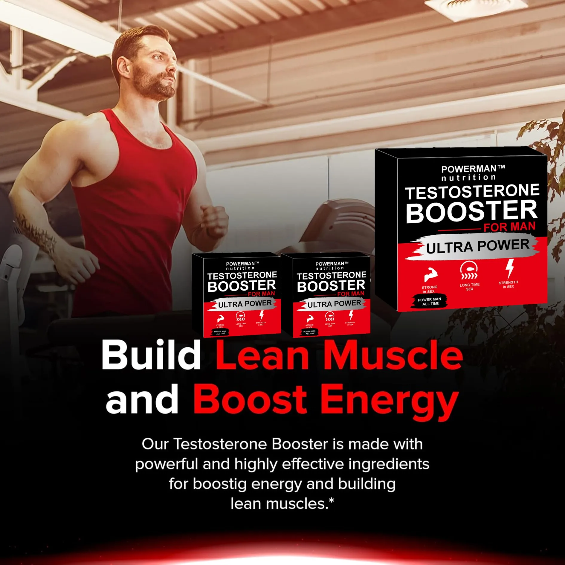 Male Health Supplements Maintains Muscle Strength and Energy Levels Helps Balance Hormone Levels and Promotes Overall Well-being in Healthy Adult Men