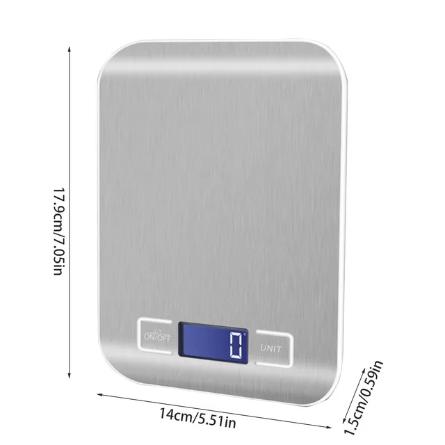 Bilancia per alimenti Bilancia da cucina con funzione tara unità Display LCD Bilancia digitale in acciaio inossidabile da 0,05 Oz/1g per cuocere al forno, cucinare, dieta 5