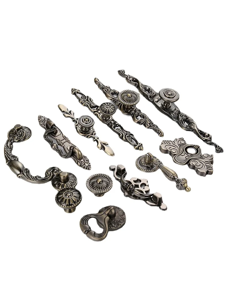 Yy European Style Antique Cabinet Handle Vintage Bronze Wardrobe Door Handle 10pcs 3inch european zinc alloy cabinet door hinge antique bronze vintage crown head round hinges cupboard furniture hinge fk490