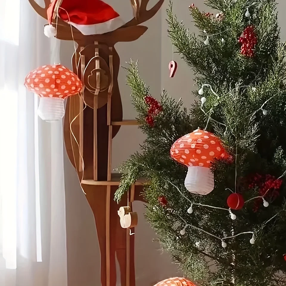 2er Set Pilz Papierlaternen - Märchenhafte Deko Für Gartenparty & Kinderzimmer