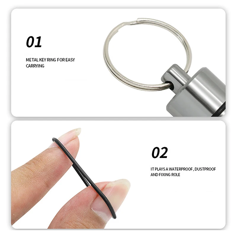 Mini wasserdichte Aluminium legierung Pillen dose Schlüssel bund Aufbewahrung sbox tragbare Outdoor-Reise Medizin behälter Flaschen etui Halter – Detail 8
