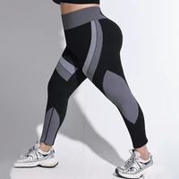 ​​2025 Plus Size High Waist Yoga Pants Women Color Block Butt Liftting Seamless Full Length Contrast Workout Fashion Leggings - Image 5