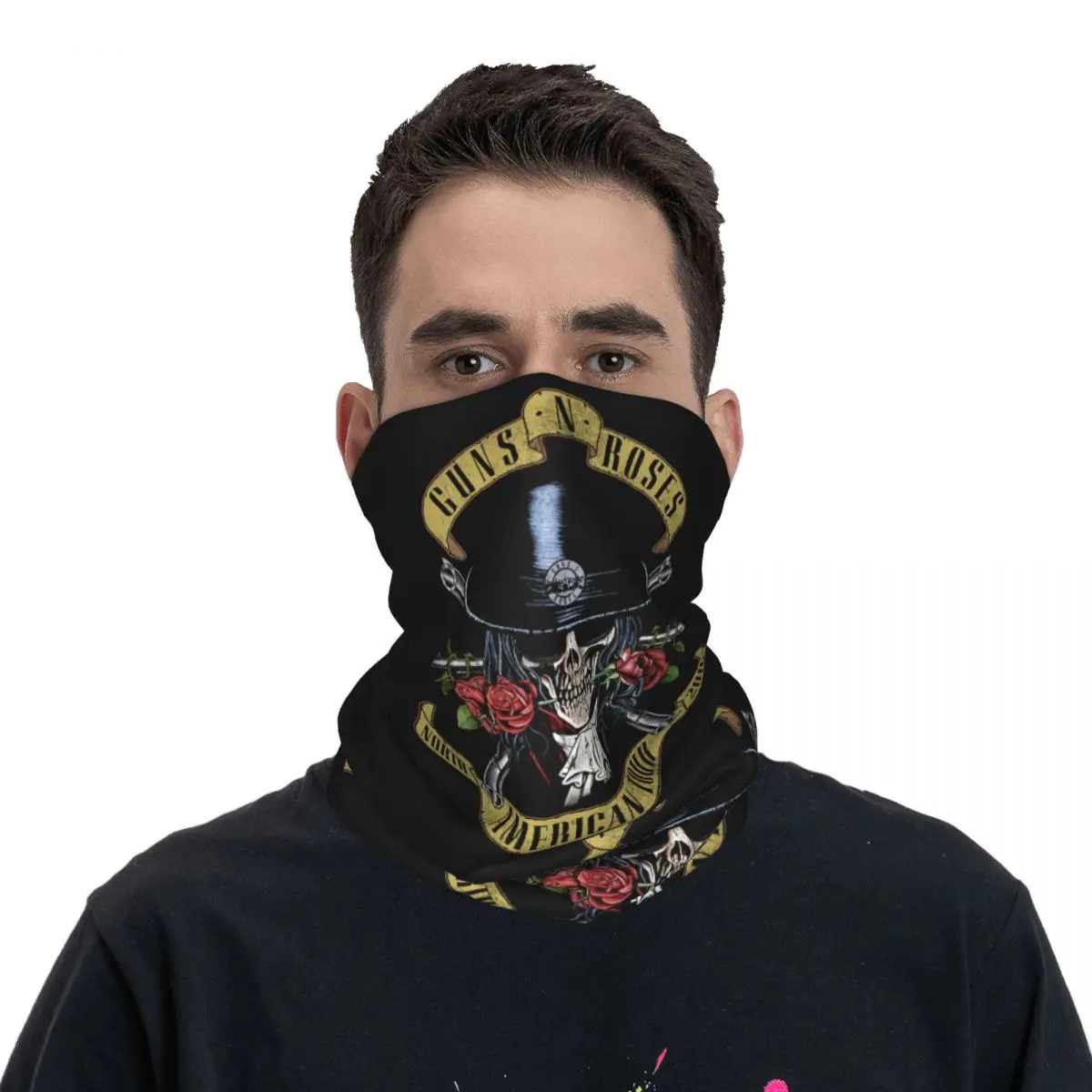 Guns N Rose GNR Steampunk Music Bandana Neck Gaiter Printed Wrap Scarf Multi-use Balaclava Outdoor Sports Unisex cycling bandana,neck wrap,neck gaiter,bandana neck cover,multifunctional bandana