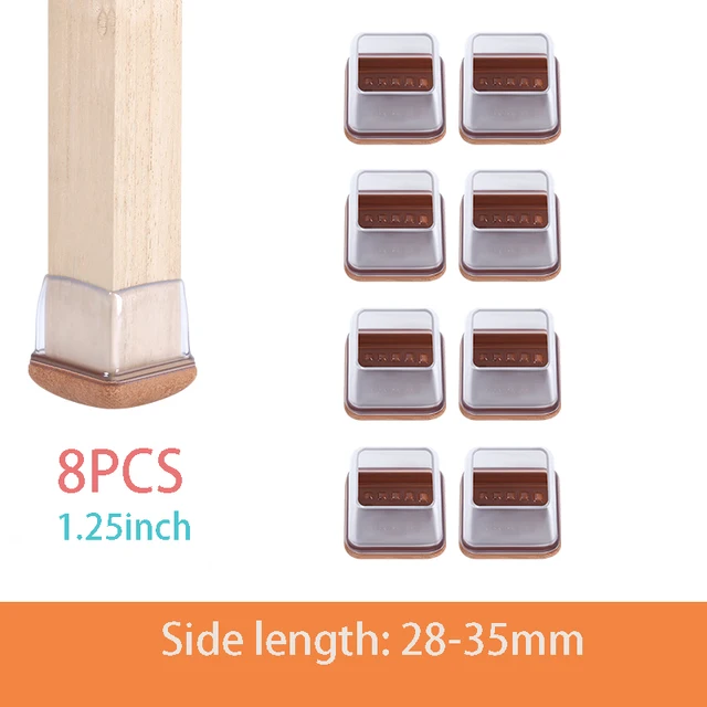 Chair Leg Caps Rubber Feet Protector Stool Table Furniture Leg Cover Non Slip Felt Bottom Pads Round Square Floor Protectors Side Length 28-35mm