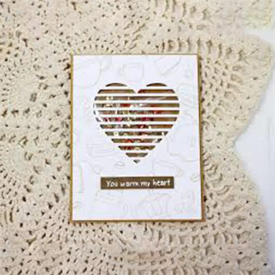 러브 하트 커팅 다이 DIY Scrapbooking 사진 장식 엠보싱 종이 카드 만들기를위한 스텐실을 잘라